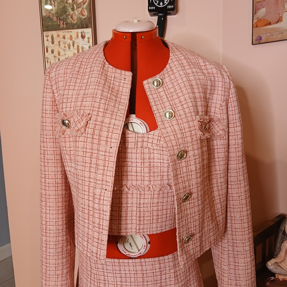 Guess Women's Blush Tweed Suit